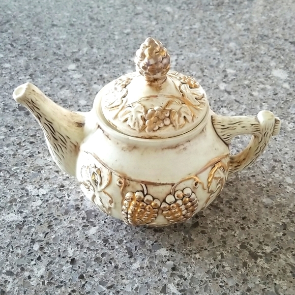 Other - Handmade vintage tea pot with gold embellishments